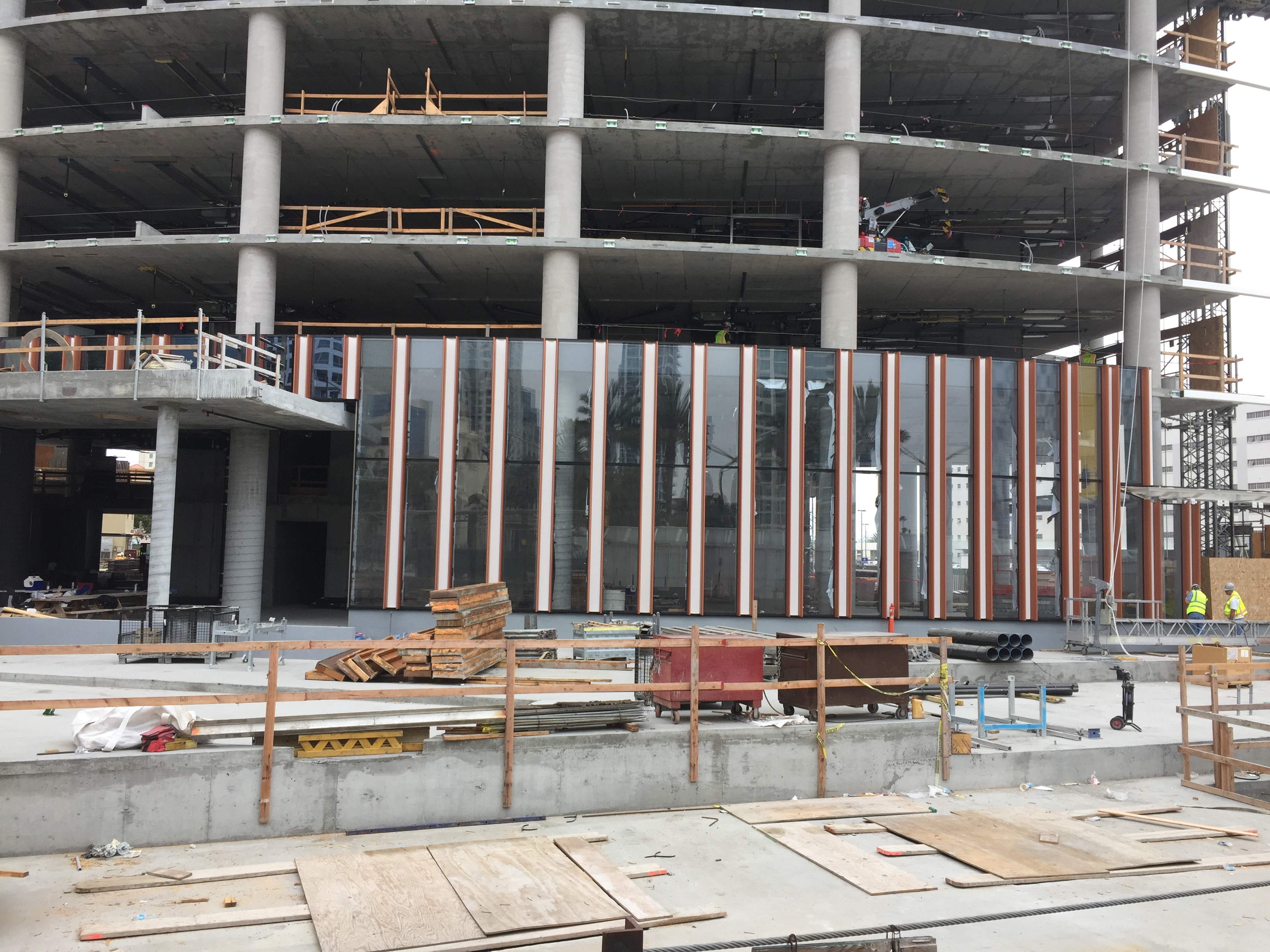 Glazing installation at Pacific Gate